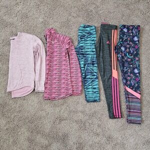 Athletic Activewear Lot of 5 Leggings Long Sleeve Tops Athleta Girl Size 10 12